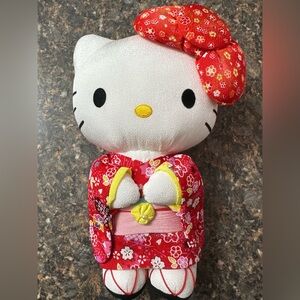 NWT Sanrio Hello Kitty Red Floral Kimono Plush